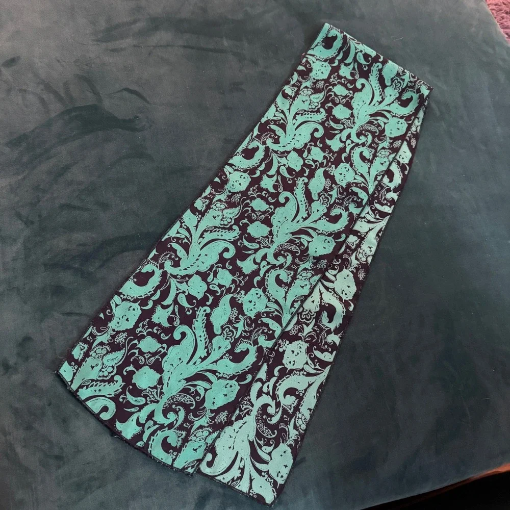 Vintage Floral and‎ Tropical Scarf Lot of 3 Green Blue Pink Teal Bundle